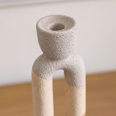 SS25 Lexie Caramel Ceramic Loop Candle Holder Tawny 10.8X7X31.5Cm