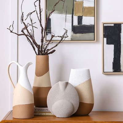SS25 Lexie Caramel Ceramic Jug Vase Tawny 18X15.5X41.5Cm