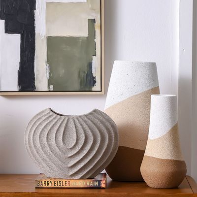 SS25 Lexie Caramel Ceramic Olpe Vase Tawny 15X15X32Cm