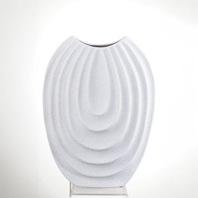 SS25 Lexie Caramel Ceramic Concentric Vase White 29X13.8X38Cm