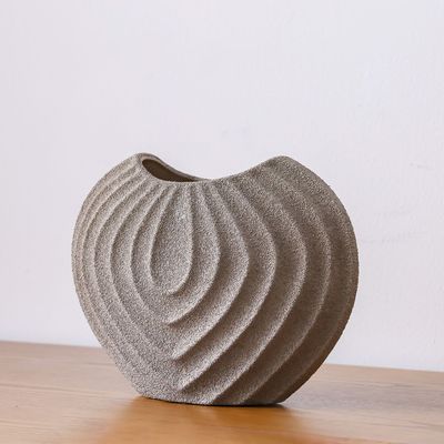 SS25 Lexie Caramel Ceramic Concentric Vase Brown 32.5X13.5X23Cm