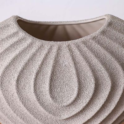 Lexie Caramel Ceramic Concentric Vase Brown 32.5X13.5X23Cm