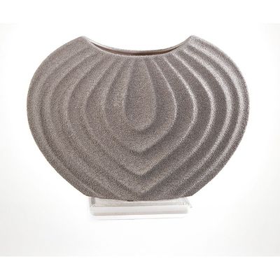 SS25 Lexie Caramel Ceramic Concentric Vase Brown 32.5X13.5X23Cm