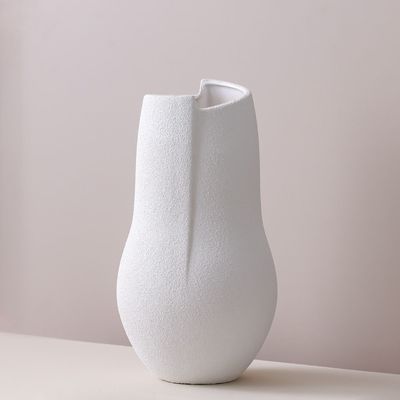 SS25 Lexie Caramel Ceramic Abstract Vase Grey 20.5X20.5X39Cm