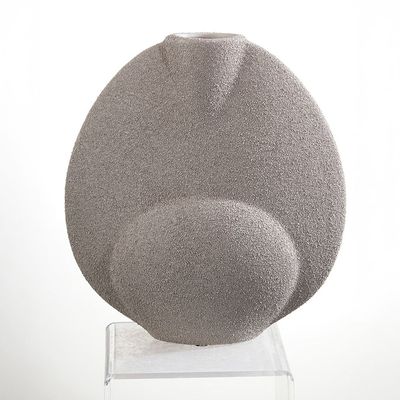 SS25 Lexie Caramel Ceramic Pebble Vase Grey 23.8X10.3X26.2Cm