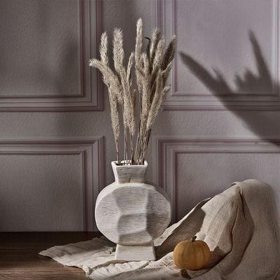 Florence Ceramic Faceted Disc Vase 18.5X8.5X24.5Cm
