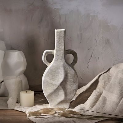 Florence Ceramic Faceted Hydria Vase 14.5X8X32Cm