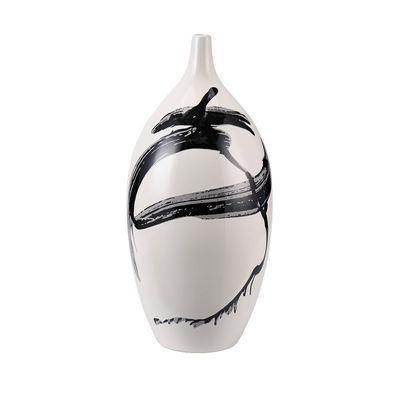 Florence Ceramic Faceted Thin Curved Urn Vase 18X18X39Cm