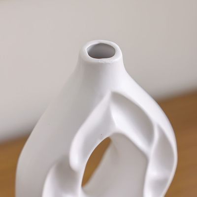 Florence Ceramic Abstract Angular Flowy Vase 15X7X27.5Cm