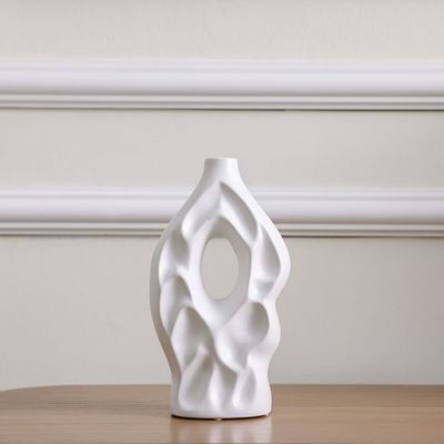 Florence Ceramic Abstract Angular Flowy Vase 15X7X27.5Cm