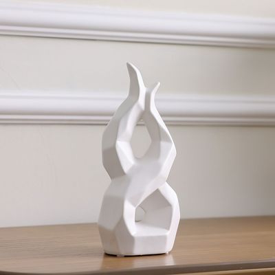 Florence Ceramic Abstract Angular Spiral Vase 15X9X29Cm