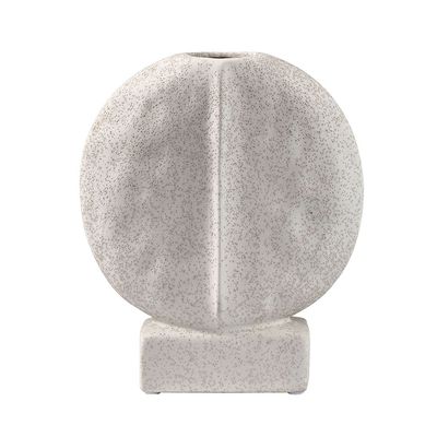 Florence Ceramic Half Lunar Disc Vase 19.5X6.5X23Cm