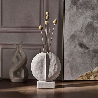 Florence Ceramic Half Lunar Disc Vase 19.5X6.5X23Cm