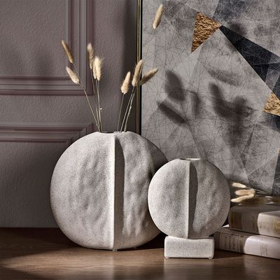 Florence Ceramic Half Lunar Disc Vase 19.5X6.5X23Cm
