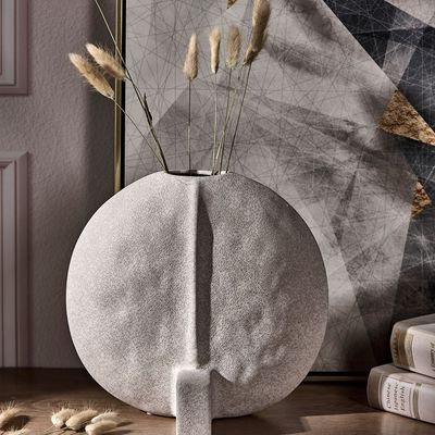 Florence Ceramic Half Lunar Disc Vase 30X16.5X28Cm