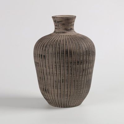 Euphoria Terracota Trumpet Vase Antique Brown 25.7X25.7X36Cm
