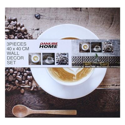 Lorena Coffee Stretched Canvas Set of 3 -40x40X1.8cm