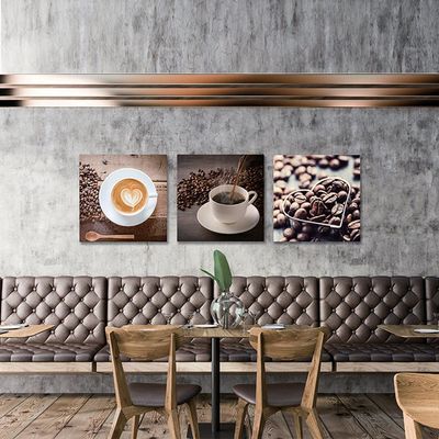 Lorena Coffee Stretched Canvas Set of 3 -40x40X1.8cm