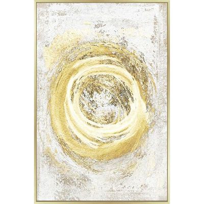 Kellan Round Abstract Natural/Silver/Brushed Gold 80X120 Cm Foil