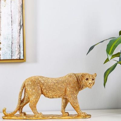 Lori Standing Leopard Figurine Gold 45x12x23cm