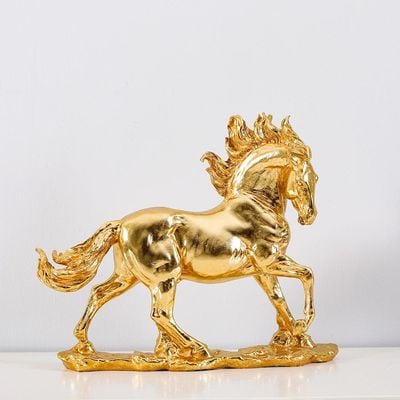 Lori Single Horse Figurine Gold 45x14x36.3cm