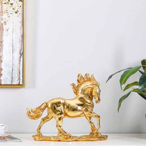 Lori Single Horse Figurine Gold 45x14x36.3cm