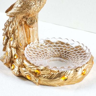 Lori Peacock Fruit Plate Gold 38x30x39cm