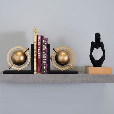 Nordic Metal Bookend With Tellurion 15 X 10 X 15 Cm 