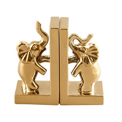 Liana Elephant Book End 14.5x9x18Cm Gold