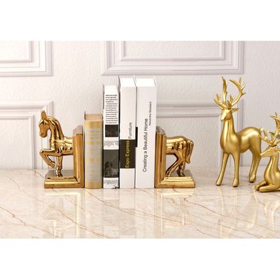 Liana Horse Book End 29x9x22Cm Gold