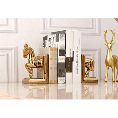 Liana Horse Book End 29x9x22Cm Gold