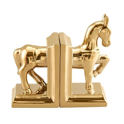 Liana Horse Book End 29x9x22Cm Gold