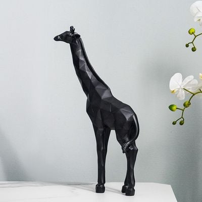 Savanna Giraffe Figurine - Black - 19x8.6x40 cm 