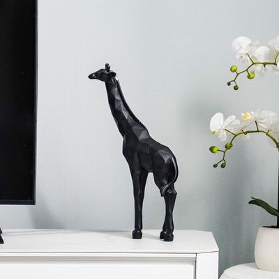 Savanna Giraffe Figurine - Black - 19x8.6x40 cm 