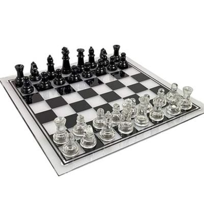 Percy Glass Chess Board Black/White 35x35Cm 