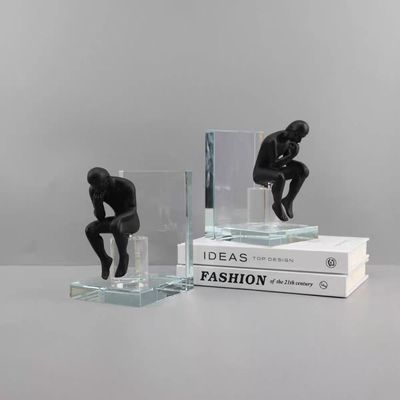 Percy Glass Book End Black/White 23.5x10x15Cm 