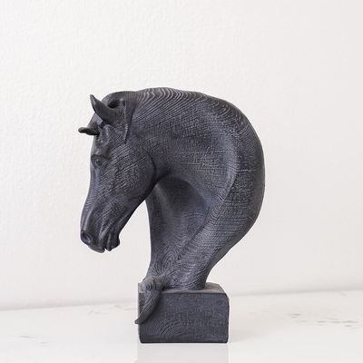 Serengeti Horse Table Decor Black 23X12X37Cm 