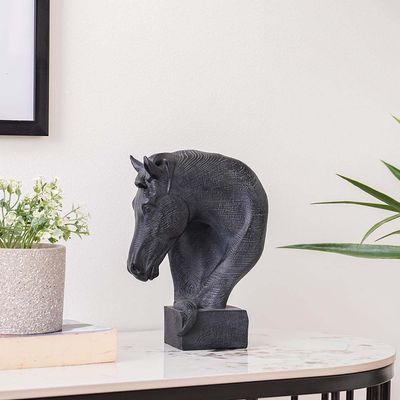 Serengeti Horse Table Decor Black 23X12X37Cm 