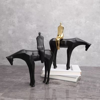 Serengeti Horse table Décor Gold/Black 25x9x29Cm 