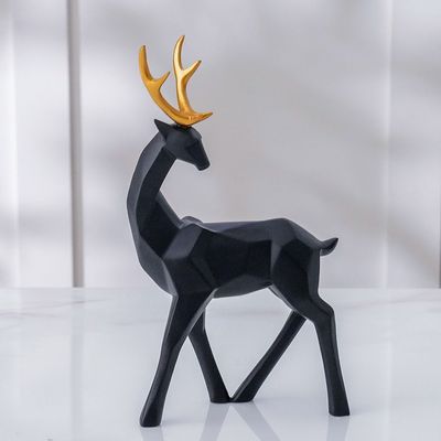 Serengeti Deer Figurine Black 16.5X5.5X28Cm 