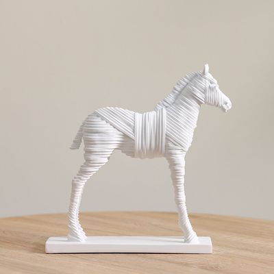 Florence Ceramic Anstract Standing Horse White 31X8X32Cm