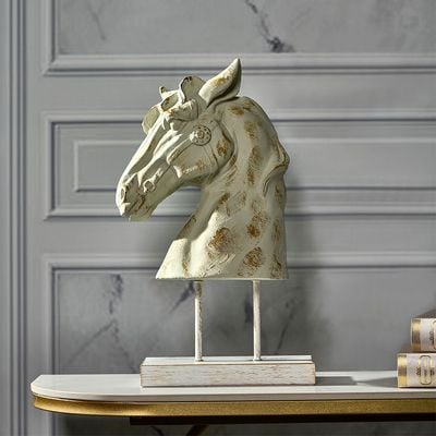 Venice Polyresin Horse Bust Figurine 25X13X48Cm