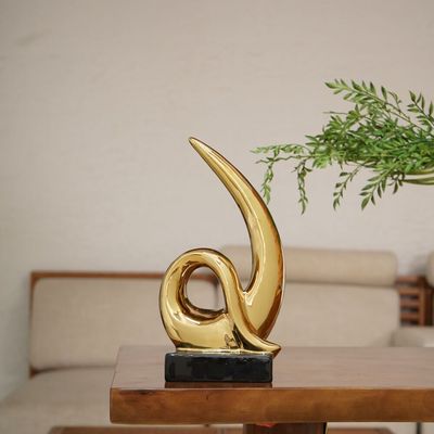 Liana Stoneware Upside Comma Gld 18X12X35Cm