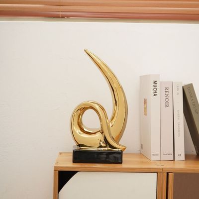 Liana Stoneware Upside Comma Gld 18X12X35Cm
