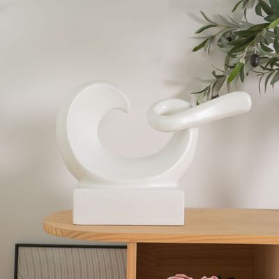 Liana Stoneware Abstract C Wht 40X19X30Cm 