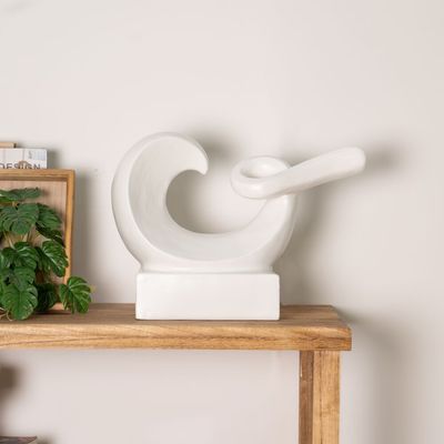 Liana Stoneware Abstract C Wht 40X19X30Cm 
