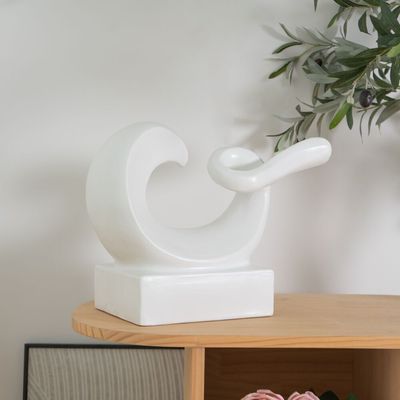Liana Stoneware Abstract C Wht 40X19X30Cm 