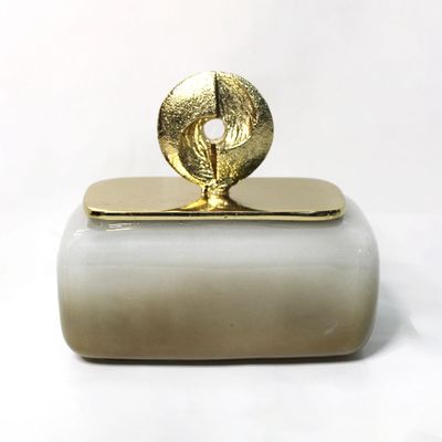 Dalia Glass Metal Disc Destiny Jar 18x11x16 CM