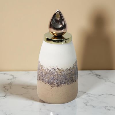 Dalia Metal Marble Disc Destiny Jar 10x10x21 CM