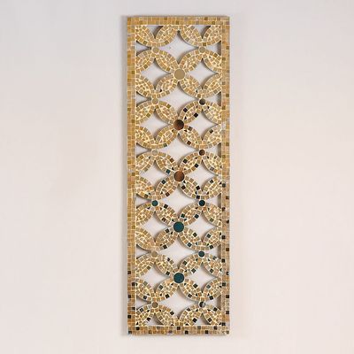 Mosaic Floral Panel Wall Art Gold